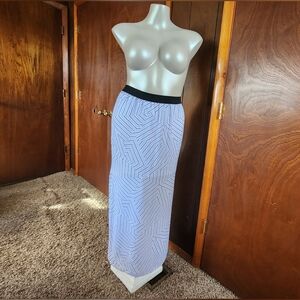 Worthington Black and White Striped Maxi Skirt